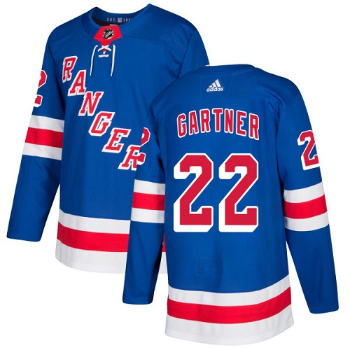 Adidas Rangers #22 Mike Gartner Royal Blue Home Authentic Stitched NHL Jersey
